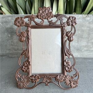 Ornate Brown Floral Metal Picture Frame